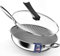 Kiseely Padella Wok, Wok ibrido per friggere da 34cm con coperchio, Wok antiaderente con manico Stay-Cool, compatibile con tutti i piani cottura compresi quelli a induzione (ED1)