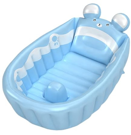 Bañera inflable, bañera para niños, piscina de aire que ahorra espacio, diseño suave y cómodo, secado rápido y almacenamiento fácil, liviano, para uso en el hogar y al aire libre