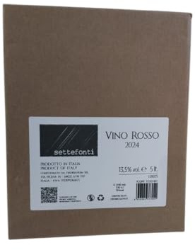 Red Wine Bag in Box Organic Wine by Settefonti Alcohol Content - 13.5% | Excellence in Every Sip - 5 Liters