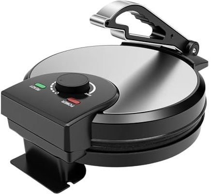 HOARLICN 1200W Roti Maker Chapati Maker, 220V Tortilla Presse 26 X 34 X 19.5cm Roti-Maker mit Doppelseitige Heizung und Anti-Verbrühungsgriff und Netzkabel Länge 75cm für Häuser, Restaurants