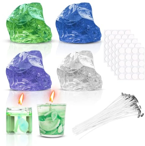 RANJIMA Gel Vax, Ljus Tillverkningssats Gelé Vax Gör-Det-Själv Ljus Handgjord Material Kristall för Ljustillverkning för Gel Doftande Tillverkning Gör-Det-Själv-Projekt (Färgglad)
