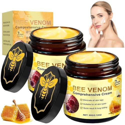 2Pcs Bee Venom Cream, Bee Venom Skin Treatment Cream, Professional Bee Venoms Ointment Therapy Creams for Wrinkles Reduction, Neck, Knees All Skin Types