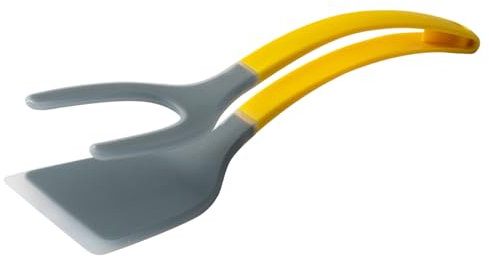 Xvilmaun Egg Spatula Flipper,2 in 1 Egg Flipper Tong | Ergonomic Handle Kitchen Gadget for Breakfast Fish BBQ Toast Omelette Bread Pancake