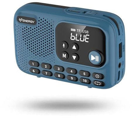 Energy Sistem TunerGo Radio - Radio portatil FM con Bluetooth, batería Recargable, Salida minijack, Antena optimizada y Altavoz de 5W