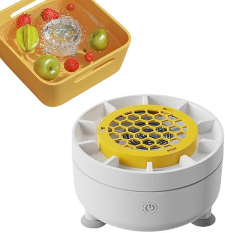 Lavadora giratoria de frutas, limpiador automático de verduras, pequeña lavadora eléctrica de frutas para preparación de alimentos, mostrador del hogar, camping al aire libre, picnic