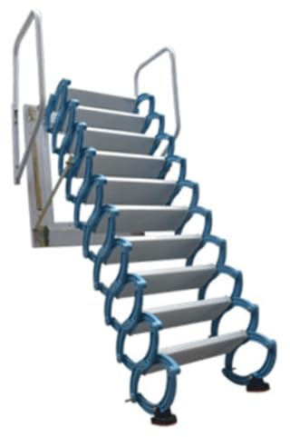 Auszugsleppe Klappleiter, an der Wand montierte Dachbodenleiter for Teleskopleiter, herunterziehbare Dachbodenleiter, platzsparende Dachbodentreppe Klapptreppe(70 * 120cm)