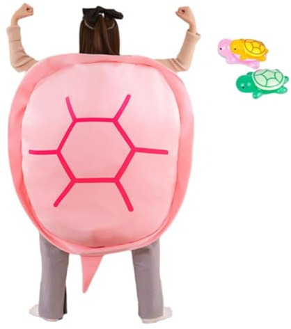 Argumub Coussin en peluche à enfiler - 60/80/100/130 cm - En forme de tortue - Costume amusant de cosplay et coussin douillet - Pour enfants et adultes - Rose - 60 cm