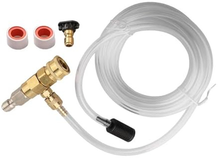 BGDIEAKIN Iniettore a Valle Regolabile for idropulitrice Iniettore di Sapone in Ottone 4000 psi Costruzione migliorata Connessione Rapida