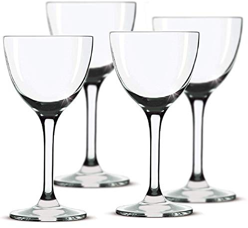 CHAOHAOKE Nick and Nora Coupe - Juego de 4 o 2 copas de cóctel sopladas a mano para servir Manhattan, Martini, Aperitivo, Algonkin o Oporto, 142 ml, 4 o 2 unidades (color sólido)