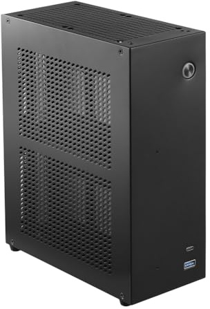 Reeatel Chasis de escritorio ITX - Carcasa para ordenador Mini NAS, doble disco duro de 3,5 pulgadas, interfaz USB 3.0 tipo C, piezas de repuesto, color negro