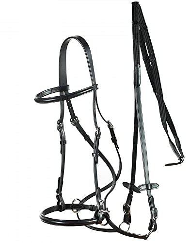 HORZE Gebisslose Trense, Schwarz, P