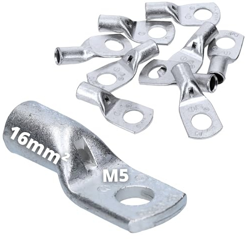 Cembre A3-M5 - Capocorda Tubolare in Rame Stagnato, 16 mm², M5, 10 Pezzi