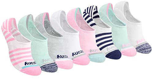 Saucony Women's Show Cushioned Invisible Liner Socks, Fashion Assorted (8 Pairs), Shoe Size: 6-10