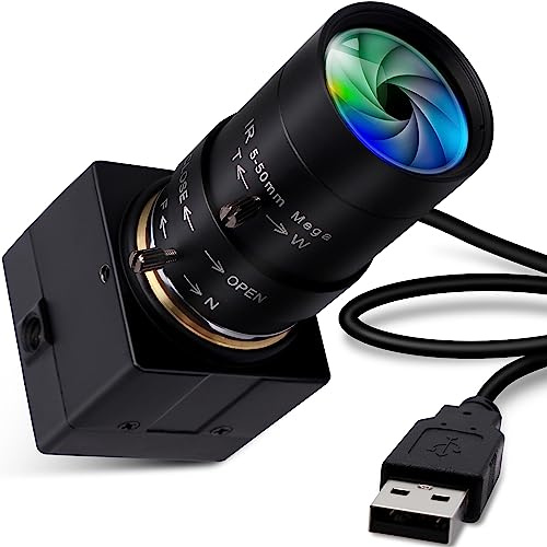 ELP Zoom Webcam 1080P with 5–50mm Manual Variable Focus Lens,Full HD 2MP OV2710 USB Camera Compatible with Mac OS/Windows/Linux/Android,Computer Web Camera for Video Conferences USBFHD01M-SFV(5-50)