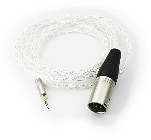 Ablet Câble HiFi XLR mâle équilibré à 4 broches pour casque Sennheiser HD598, HD558, HD518, HD598 Cs, HD599, HD569, HD579 - Plaqué argent