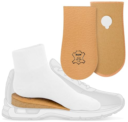 Kaps 1 x Alzatacco, Supporto Plantare per Tallone, Soletta Ortopedica, Differenti Pesi e Misure, Copertura in Pelle, Topmed Plus, 1 Pezzo (Altezza 15 mm / 0.6 inch - Misura L)