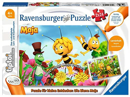 Ravensburger tiptoi 00047 - Puzzle für kleine Entdecker: Die Biene Maja / 2x24 Teile Puzzle ab 4 Jahren