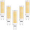 LEDGLE Bombillas LED G9 12W Blanco Cálido, 100W Bombilla Halógena Equivalente, 3000K, 1100LM, 124 LEDs Bombilla G9 LED, Ángulo de Luz de 360°, AC100-240V, No Regulable, Sin Parpadeo, Pack de 5
