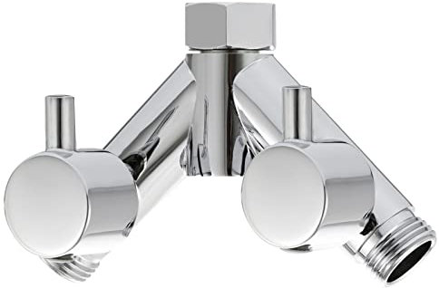 Tecmolog G1/2 Shower Diverter Shut Off Valve Brass Shower Head Splitter 2 Way for Bathroom, Chrome, DSF014A