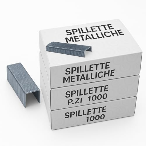 Terryshop74® Spillette Metalliche 6/4 per Cucitrici Manuali – 3000 Punti Metallici Compatibili con Modello 130/E – Resistenti e Antiruggine per Casa, Ufficio e Scuola