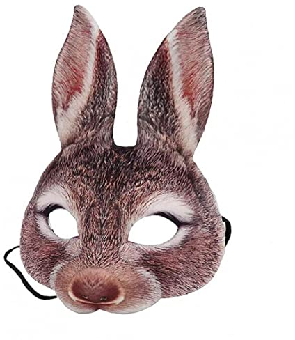 Bemvp Osterhase Maske Simulation Kaninchen Augenmaske Langen Ohren Halbgesicht Maske Kostüm Für Karneval Geburtstag Halloween Cosplay