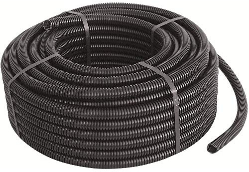 Tuyau galvanisé PVC flexible, Gaine électrique souple pour enfilage câbles électriques sous pression en rouleau (diamètre 20 mètres 100, noir)