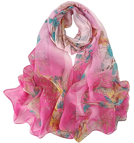 FAIRYGATE Schals & Tücher für Damen Seidenschals Damen Leicht Seidentuch Chiffon Silk Schal Halstuch Tuch Geschenk Frauen 20A41