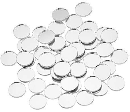 BANGHA Mosaique,Tesselles Mosaique 100pcs / lot Rond Mini Carreaux mosaïques Miroir Verre Autocollant Auto-adhésif pour Mur de Salle de Bain Bricolage Maison décoration Artisanat