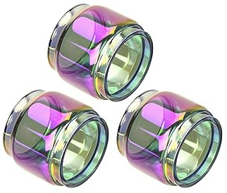 WratryParts - 3 tubos de repuesto de vidrio transparente multicolor para tanque TFV16 RTA (3 unidades de arco iris grueso)