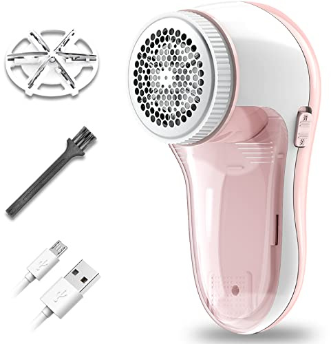 YUANYE Lint Remover Electric, Bobble Remover Rechargeable with 1 Spare Shaving Blade, Portable Fabric Fluff Shaver