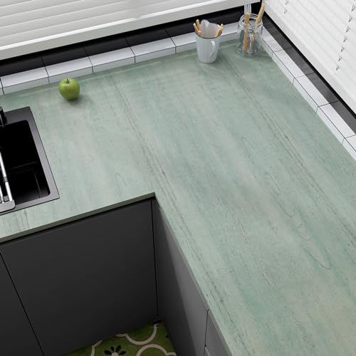 VaryPaper Papel Adhesivo Madera Verde Claro Vinilo Adhesivo Madera 40cmx200cm Papel Autoadhesivo para Muebles Vinilo para Encimera de Cocina Vinilicos para Puertas Armario Vinilo Mesa Escalera