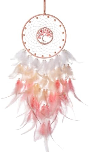 Acchiappasogni Rosa, BetterJonny Dream Catcher Acchiappasogni da Parete Decorazione con Piume Blu Turchese Acchiappasogni Fatti a Mano per Casa Camera Parete Appeso Ornamento Artigianato