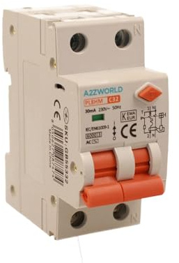 Interruttore Magnetotermico Differenziale 30mA 32A C32, RCBO Tipo AC Curva C, 1P+N 6kA 30mA, 2 Moduli DIN