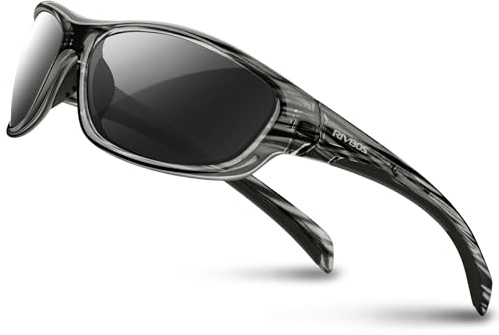 RIVBOS Polarisierte Sportbrille Sonnenbrillen UV400 für herren damen RB832 | Polarisierte Gläser, leichter TR90-Rahmen und UV400-Schutz für Radfahren, Laufen, Wandern, Golf, Angeln und Alltag