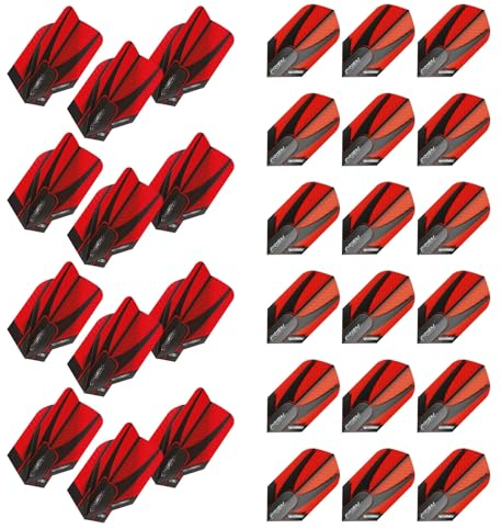 WINMAU Prism Alpha Slim Red & Black Dart-Flights – 10 Sets pro Packung (insgesamt 30 Dartflight)