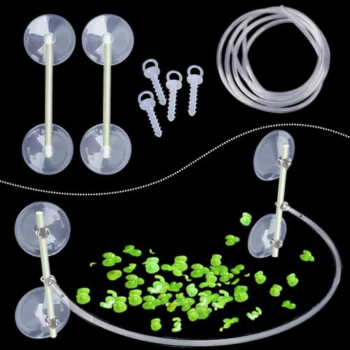 HyzaPhix Aquarium Schwimmpflanzen Korral, Schwimmender Pflanzenzaun, Aquarium Zubehör, Aquarium Dekoration Für Abfangschwimmpflanzen, Fischfütterung (White)