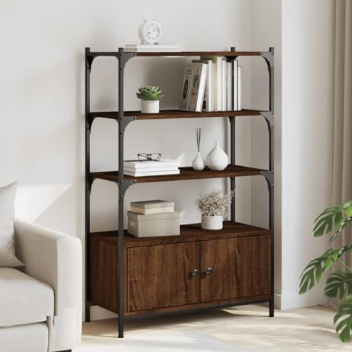 Sufrk Bücherregal 3 Fächer Schrank Regal BüCherschrank Raumteiler Regal RegalwüRfel Shelves BüRo Schrank Braun Eiche 70x30x109,5 cm Holzwerkstoff