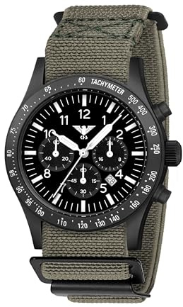 KHS Platoon Black Steel Solar Chronograph KHS.PLABSSC.DFSGO mit DIVERFLEX® Band Steingrau-Oliv