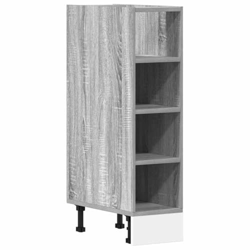 QJBSAVVA Credenza Cucina Armadietto da Esterno Mobiletto Bagno Salvaspazio Mobile Ingresso - Armadio Inferiore Grigio Sonoma 20x44,5x81,5 cm in Truciolato per Soggiorno Bagno Cucina Camera Da Letto