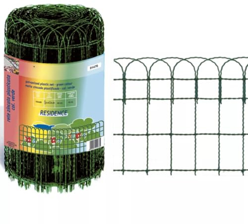 EffeDecor Rete Metallica Bordura per Aiuola Giardino Rivestita Plastificata in PVC Verde Rotolo 10 MT Maglia 150x90 mm Certificata SGS (40 cm)