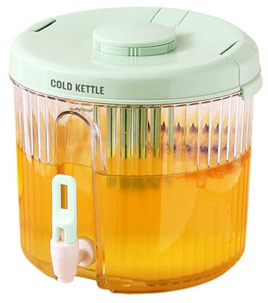lopituwe Fridge Can Dispenser with Tap for Cold Ice Kettle Drinks 4L Beverage Dispenser with Tap ABS Mud Kitchen Water Dispenser, C, 4L