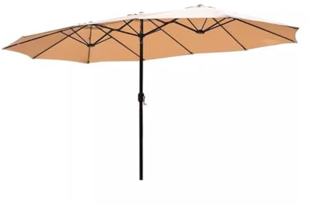 DLAZUM Parasol de Jardin, Parasol de Plage, 15 Pieds, Double Parasol de Patio avec 10 Baleines, Parasol de Plage Extra-Large pour terrasse de Jardin, arrière-Cour, Plage, p,A-455x265cm