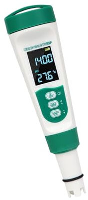 BELOWSYALER 5 in 1 tester per acqua digitale facile trasportare contatore per acqua per temperatura di salinità per piscine doccia