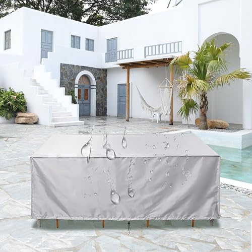 XDPBLM Funda Muebles de Jardín Rectangular Patio Protectora para Muebles Funda Sofa Jardin 185x110x85cm/LxWxH Exterior Impermeable Resitente al Polvo Cordón en La Parte Inferior