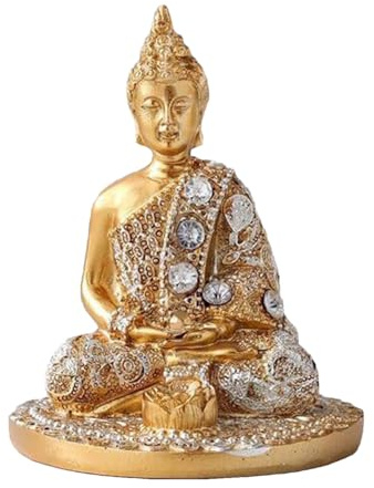 Kleine Buddha Figuren - Buddha Deko Aus Kunstharz Mit Räucherhalter,Wohnaccessoires Für Apartment Teestube Schreibtisch Meditation Kaminsims Einzug Fenster Schlafzimmer Büro