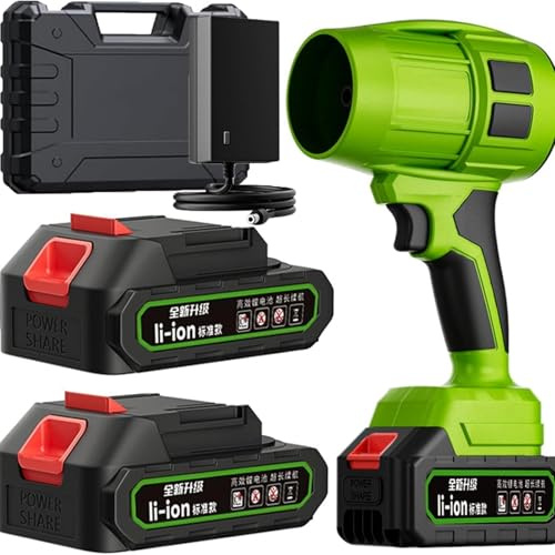 Souffleur Batterie, Seese Pro Le Souffleur sans Fil Ultra Puissant, ExtéRieur Feuilles Portable Turbocompressé Au Lithium, pour Nettoyage de ExtéRieur/Cour/Terrasse/Voiture (2 Batterie)