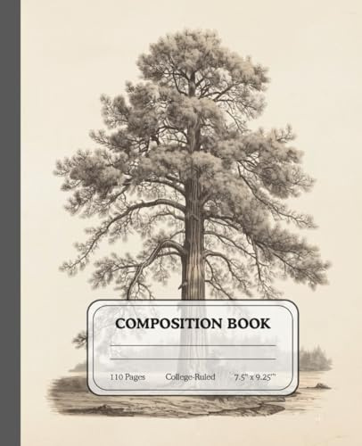 Dawn Redwood Composition Notebook | Vintage Botanical Tree Journal for Students & Nature Lovers | College Ruled: Classic Writing stationary Featuring ... Artwork for Everyday Notes and Creative Ideas