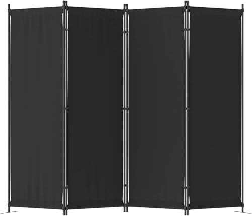 XPJYUA Pantalla de privacidad para balcón Mamparas divisorias de ambientes Plegables, 4 Paneles divisores 88, separadores portátiles for el hogar, la Oficina, Dormitorio(Black)