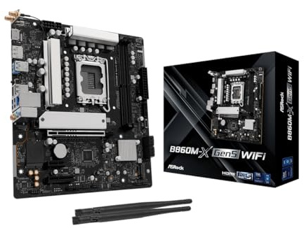 Asrock B860M-X Gen5 Wifi Motherboard - Lga1851 Sockel - MicrO-Atx - Ddr5 - WI-Fi 6e