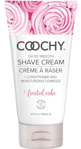 Coochy Shave Cream - Moisturizing Shave Lotion - Gentle Intimate Shaving Cream - For Bikini Area, Underarms, Legs & More - Rash-Free, Hydrating Formula - Frosted Cake, 3.4 oz